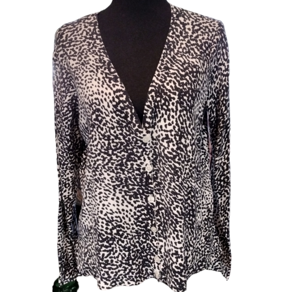 MERONA Button Animal Peint Sweater